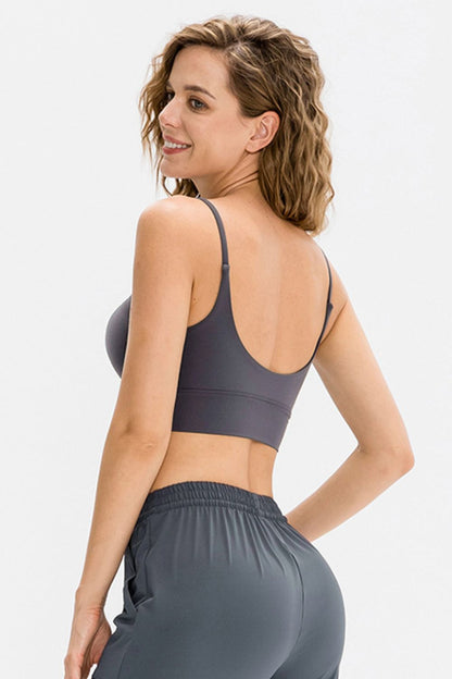 Low Back Spaghetti Strap Sports Bra