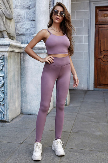 High Waist Exposed Seam Yoga Leggings